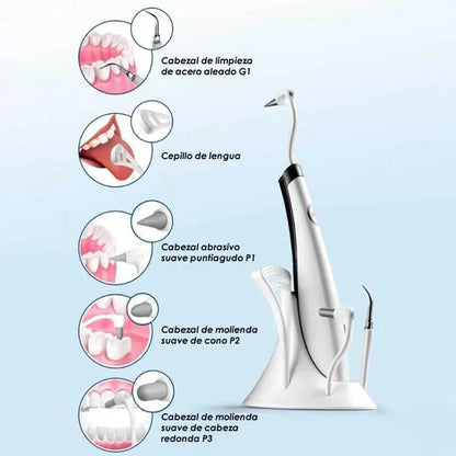 Cepillo Ultrasónico Dental - Limpieza Profunda con Vibración Sónica y Cabezas Reemplazables