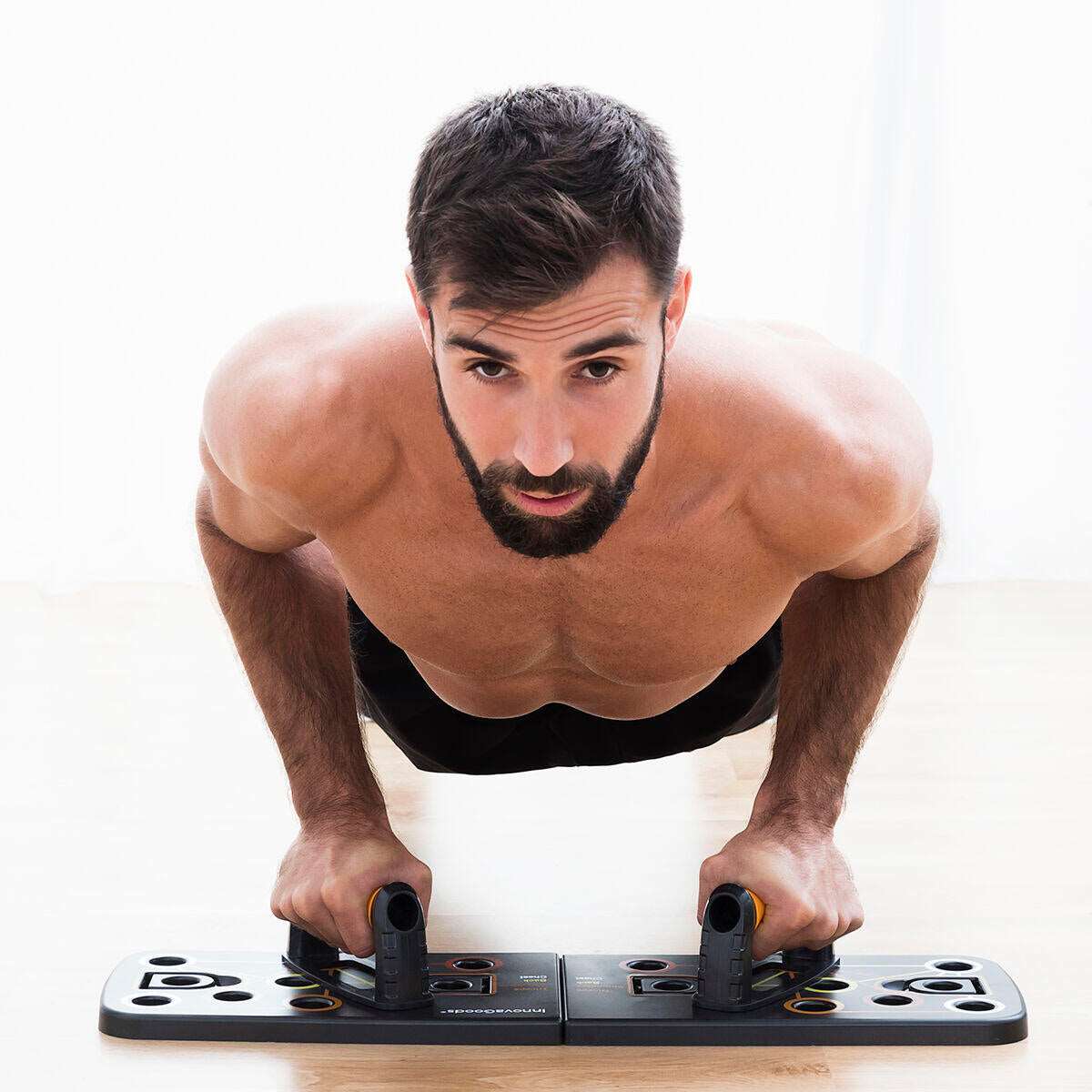 Tabla de Flexiones Push-Up con Bandas de Resistencia y Guía de Ejercicios Pulsher InnovaGoods