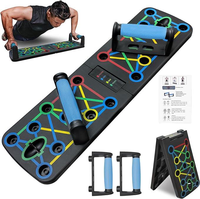 Tabla Plegable para Flexiones Push Ups - Entrenamiento de Fuerza en Casa, Antideslizante y Ergonómica.