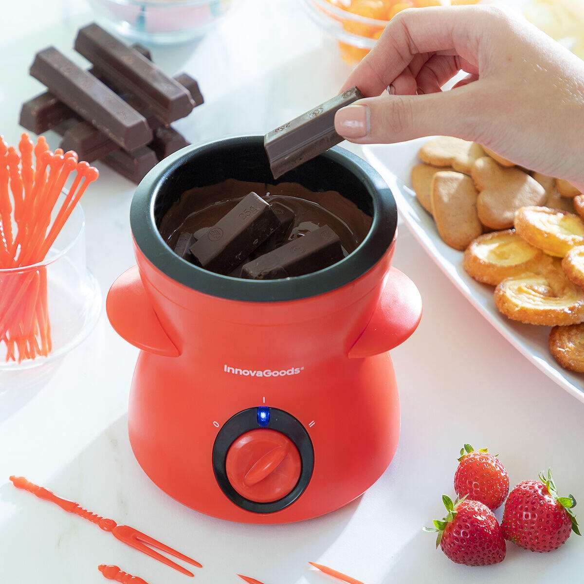 Fondue de Chocolate Eléctrica 300 ml con Accesorios – Fonlat InnovaGoods