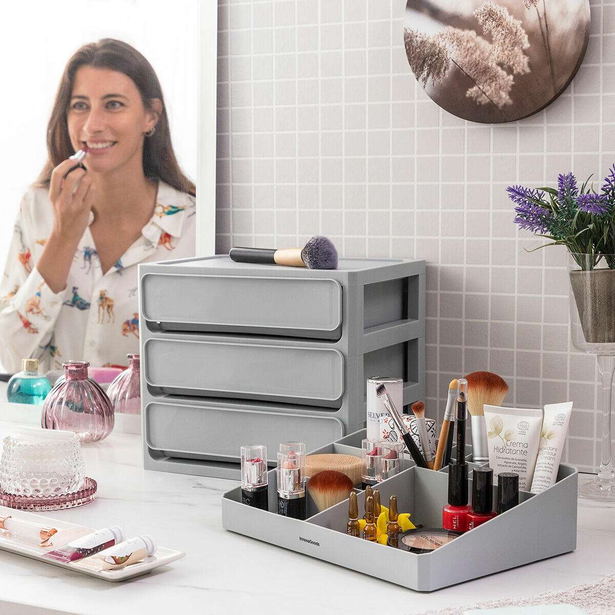 Organizador de Maquillaje Portátil con Cajones y Compartimentos – Makeser InnovaGoods