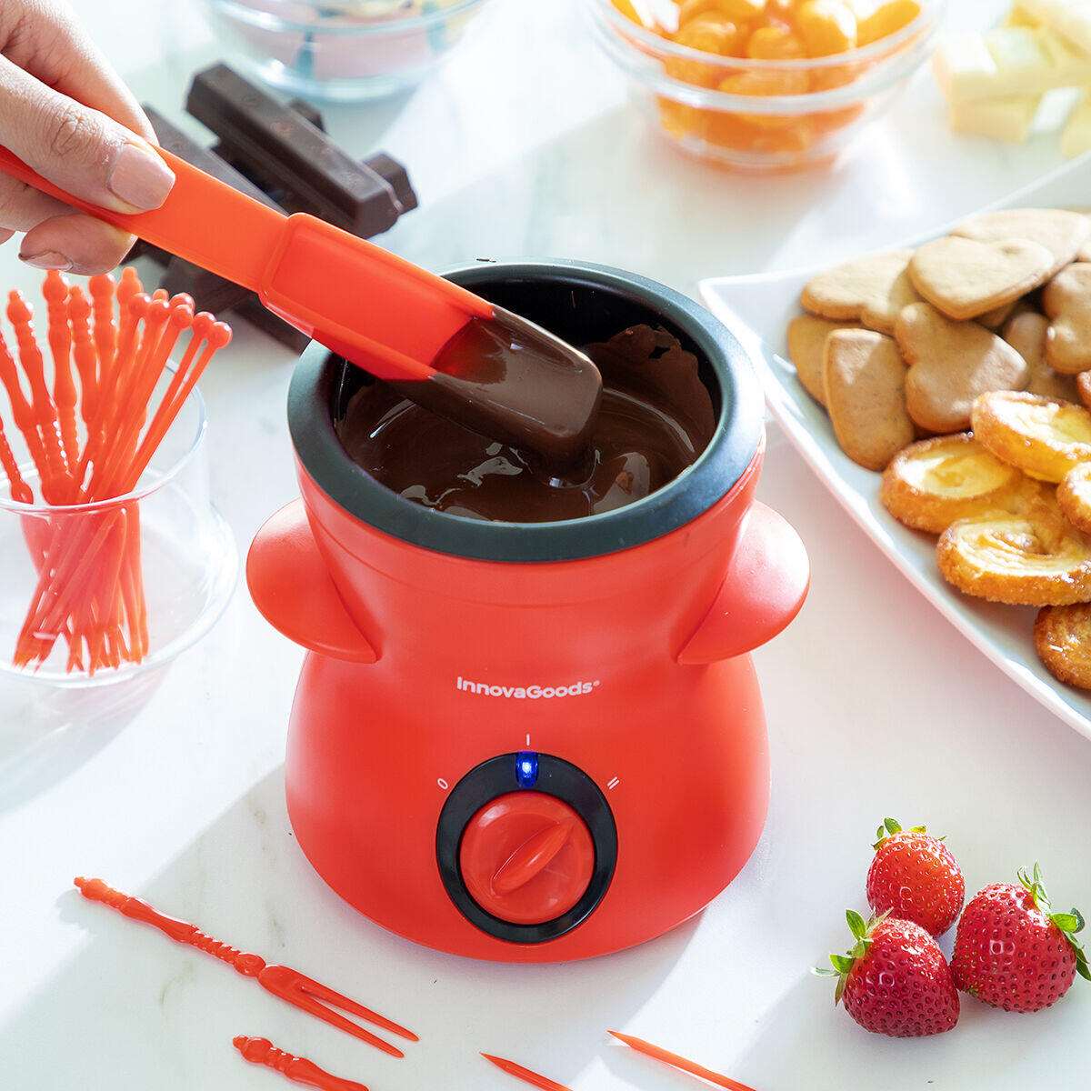 Fondue de Chocolate Eléctrica 300 ml con Accesorios – Fonlat InnovaGoods