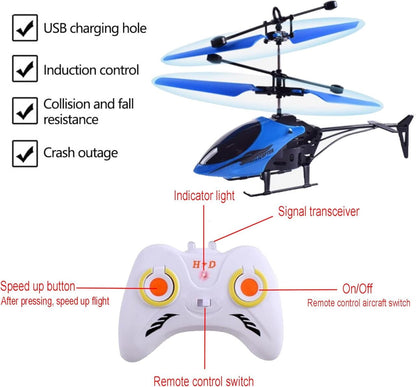 Mini Helicóptero Radiocontrol - Interactivo, Seguro y Divertido para Niños y Principiantes