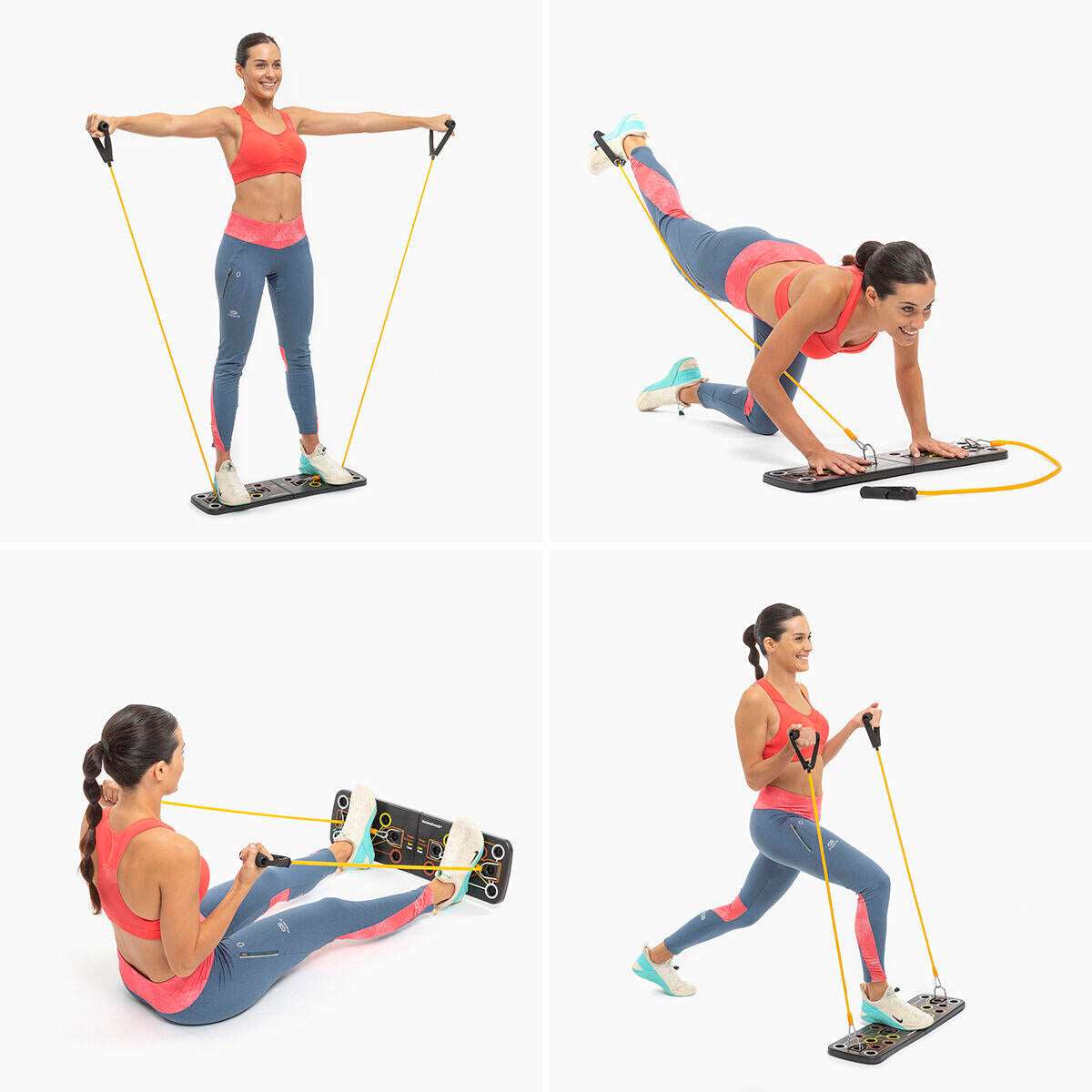 Tabla de Flexiones Push-Up con Bandas de Resistencia y Guía de Ejercicios Pulsher InnovaGoods