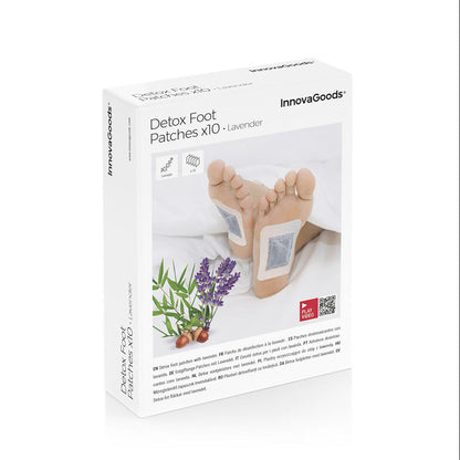 Parches Desintoxicantes para Pies Lavender InnovaGoods – Set de 10 Unidades, Naturales y Desechables.