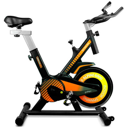 Bicicleta de Ciclo Indoor Gridinlux TRAINER ALPINE 6000 – Volante de Inercia 10 kg, Pantalla LCD, Sillín Regulable, Ideal para Spinning y Fitness