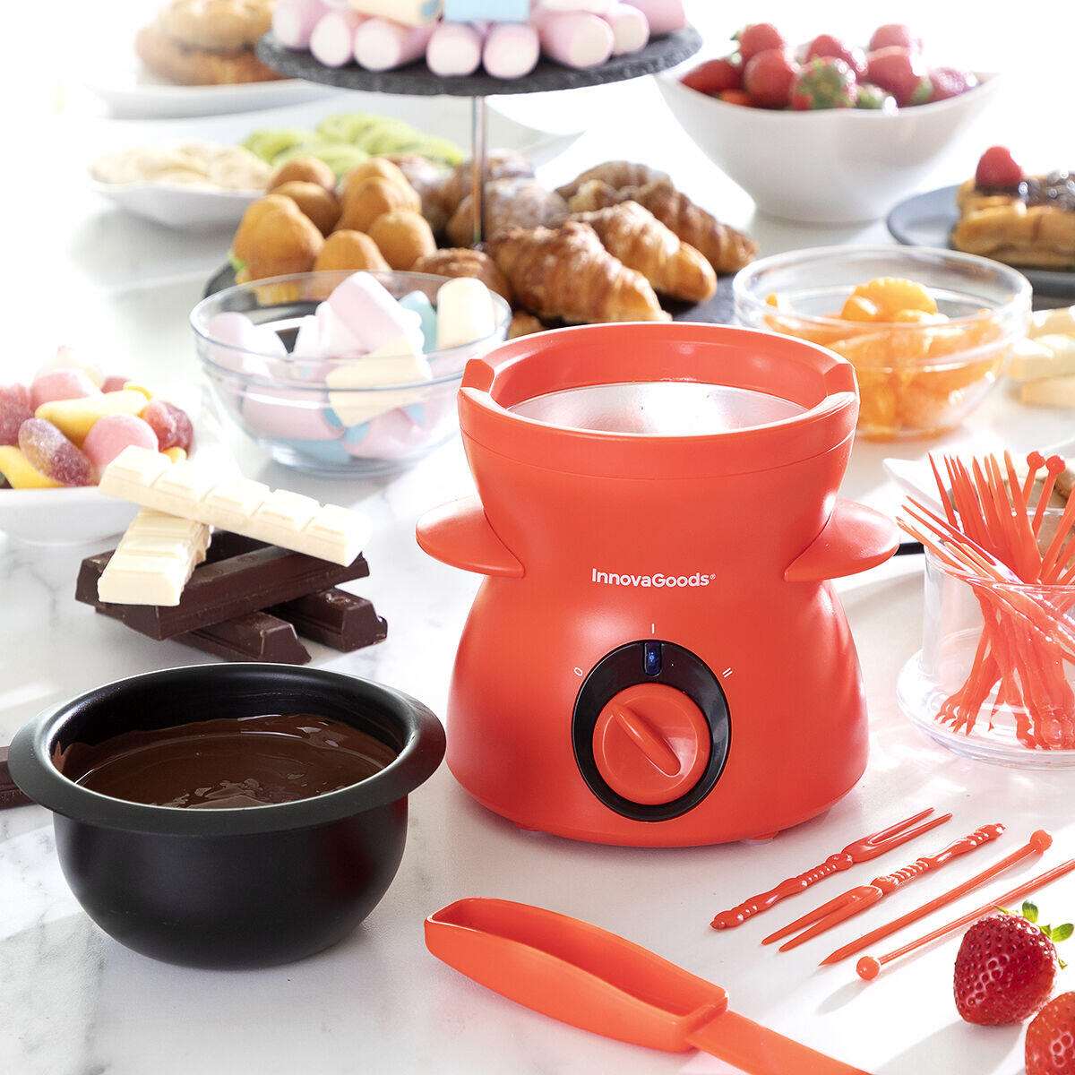 Fondue de Chocolate Eléctrica 300 ml con Accesorios – Fonlat InnovaGoods