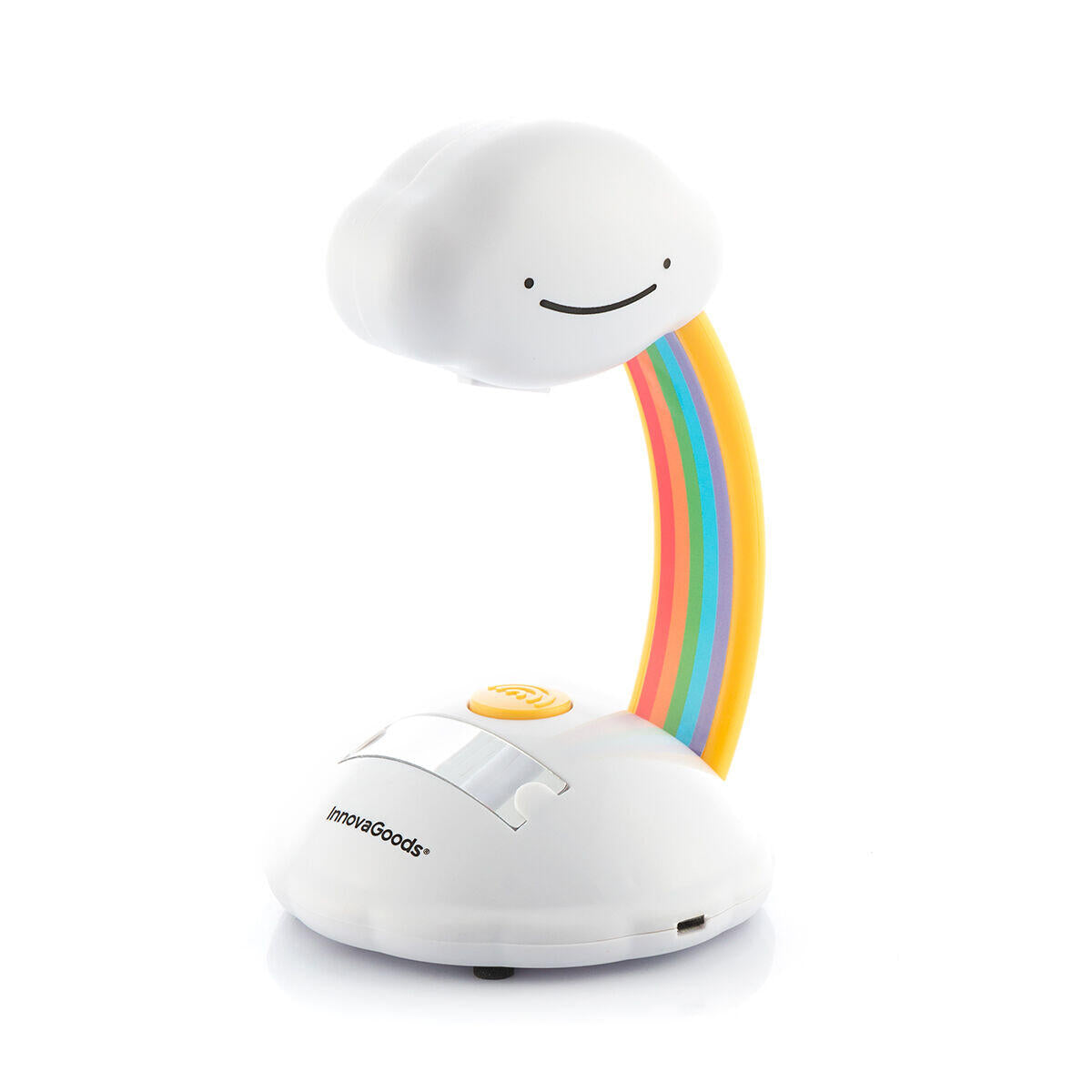 Proyector LED Infantil Nube Arcoíris Libow - Luz Quitamiedos Multicolor, Decoración para Habitaciones, USB y Pilas.