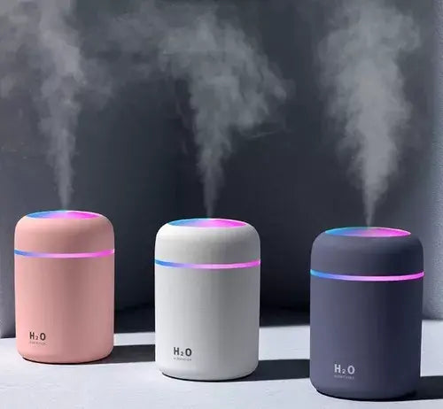 Humidificador LED Rosa - Portátil, Silencioso y Multifuncional con Luz Nocturna