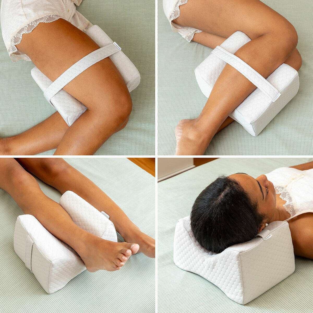 Almohada Ergonómica para Piernas con Cinta de Sujeción Lerellow InnovaGoods - Espuma de Memoria, Transpirable y Lavable