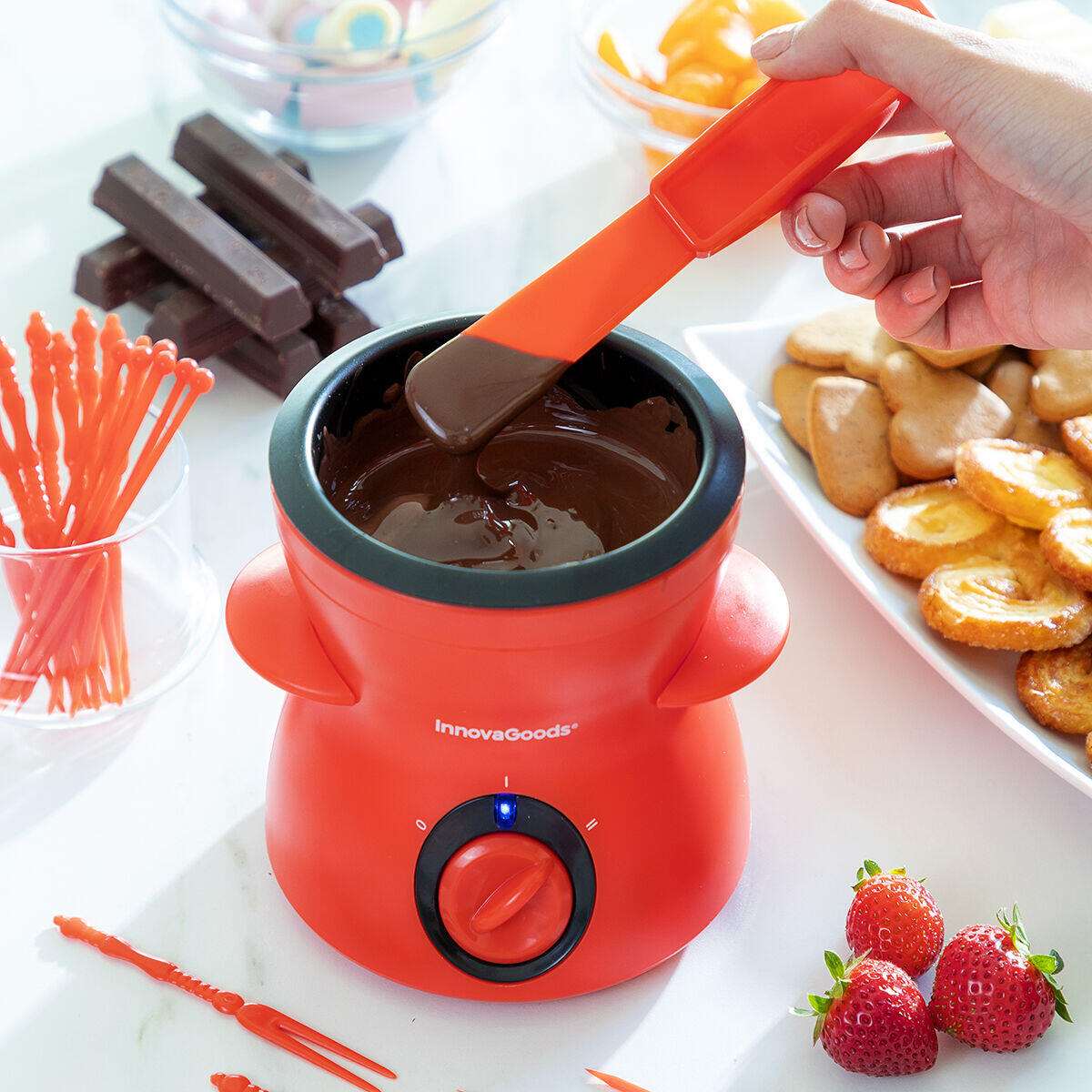 Fondue de Chocolate Eléctrica 300 ml con Accesorios – Fonlat InnovaGoods