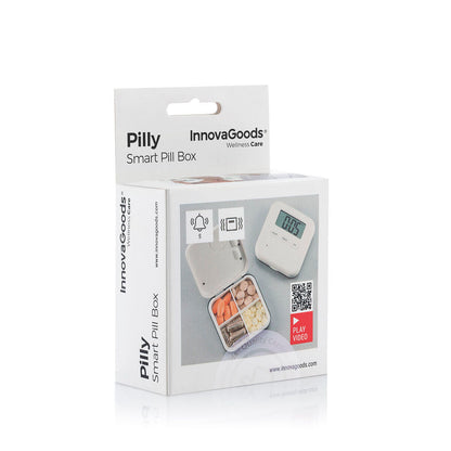 Pastillero Inteligente Electrónico Pilly InnovaGoods – Alarma con Sonido y Vibración, 4 Compartimentos.