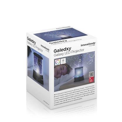 Proyector LED Galaxia Infantil Galedxy - Luz Quitamiedos Multicolor y Cálida, Proyección de Estrellas, Pilas o Corriente.