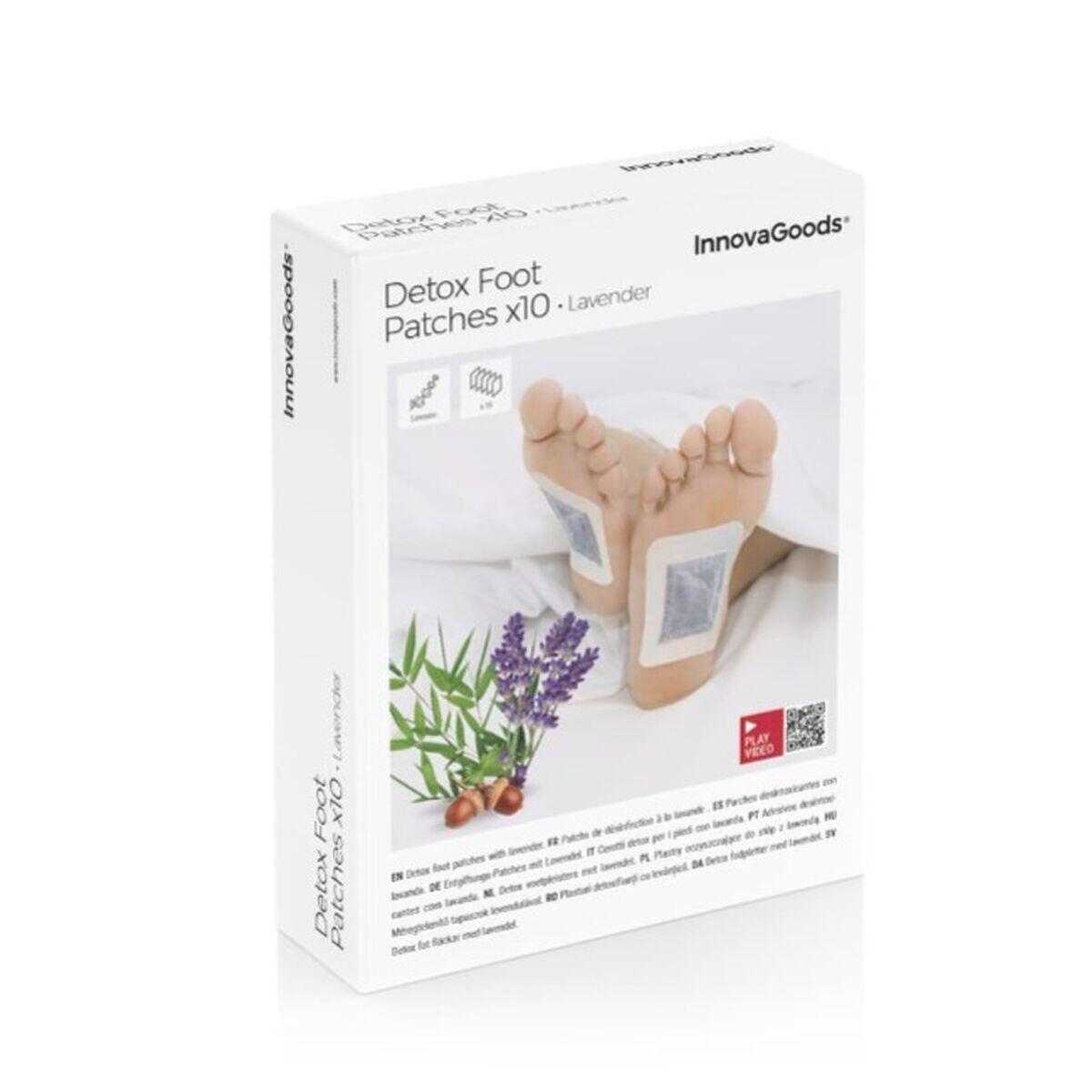 Parches Desintoxicantes para Pies Lavender InnovaGoods – Set de 10 Unidades, Naturales y Desechables.